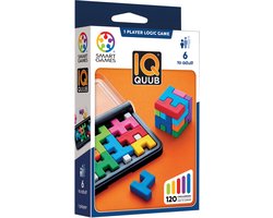 SmartGames IQ QUUB - Logisch Denkspel & Kubuspuzzel - 120 Opdrachten in 2D en 3D - Solospel met Soft-Touch Puzzelstukken - Compact Reisspel - Vanaf 7 Jaar