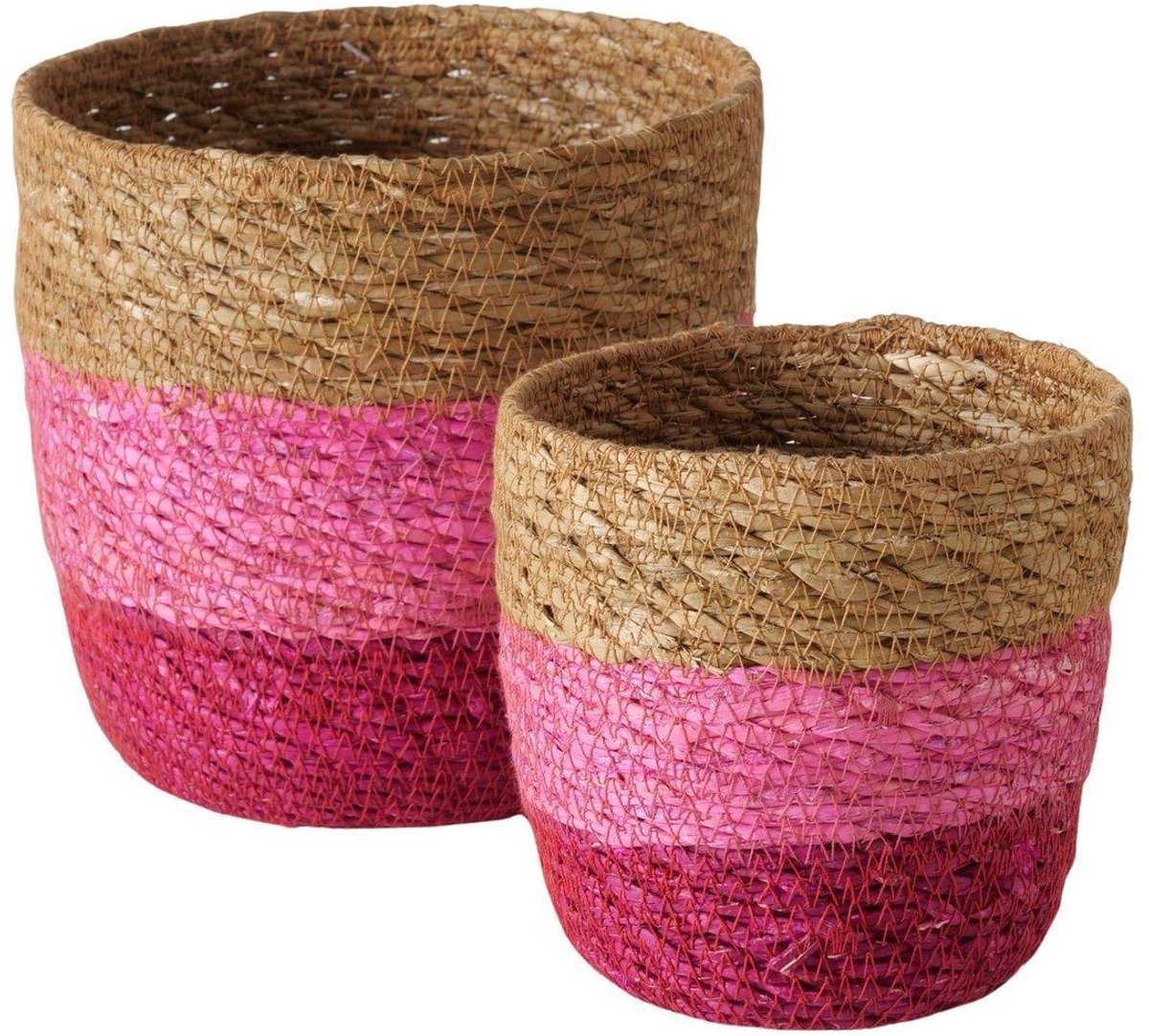 Boltze Home mandje speelgoed set 2-delig roze meerkleurig karton.