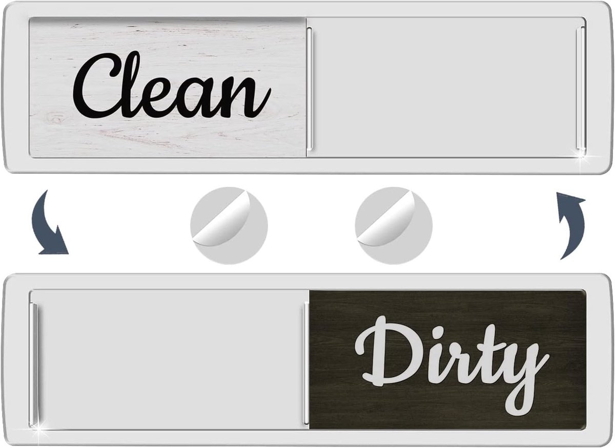 Vaatwasser Magneet Schoon Vuil Teken - 2 PCS - Schone Vuile Magneet voor Vaatwasser - Rustieke Boerderij Keuken Decor - Magnetische Vaatwasser Teken Indicator - Glijdende Rustieke Vaatwasser Borden