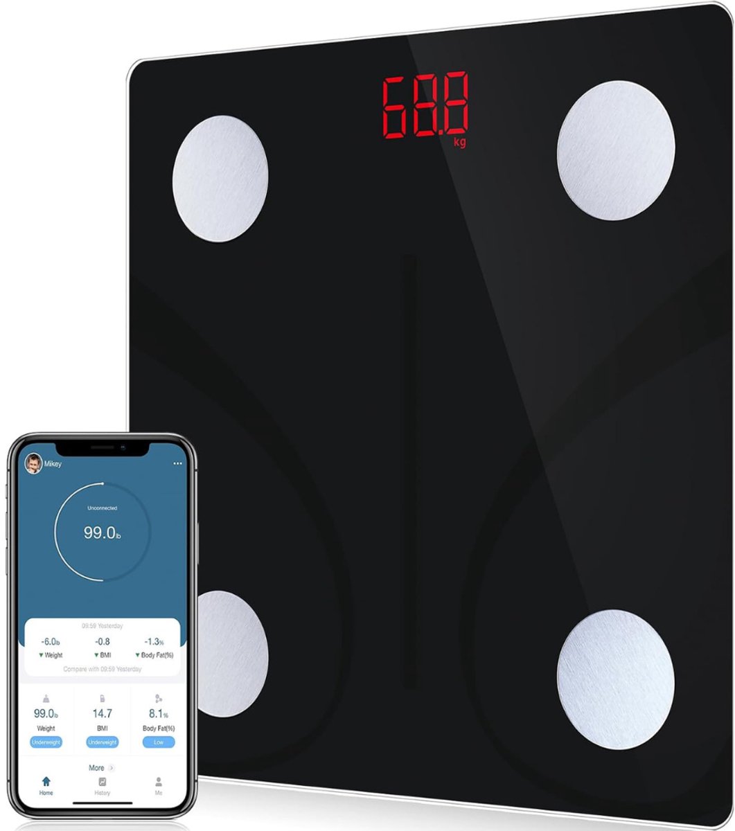 Octav8® Slimme Wegschaal - Personenwegschaal - Lichaamanalyse - 13 Lichaamsewakingsfuncties - Max 150 kg