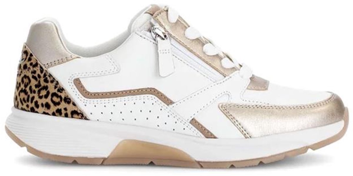 GABOR ROLLINGSOFT DAMES SNEAKERS WIT 86.878.53 CERVO/PERL/LEO-WEISS/PUDER/NATUR maat 38,5