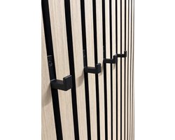 Vleugel® Enkele kapstokhaak voor akoestisch wandpaneel - 13 mm -Akupanel - akoestische panelen - Akoestisch paneel - Lattenwand - Akoestische wand - kapstok - Schroefmontage - 1 stuk - Kunststof-Carbon