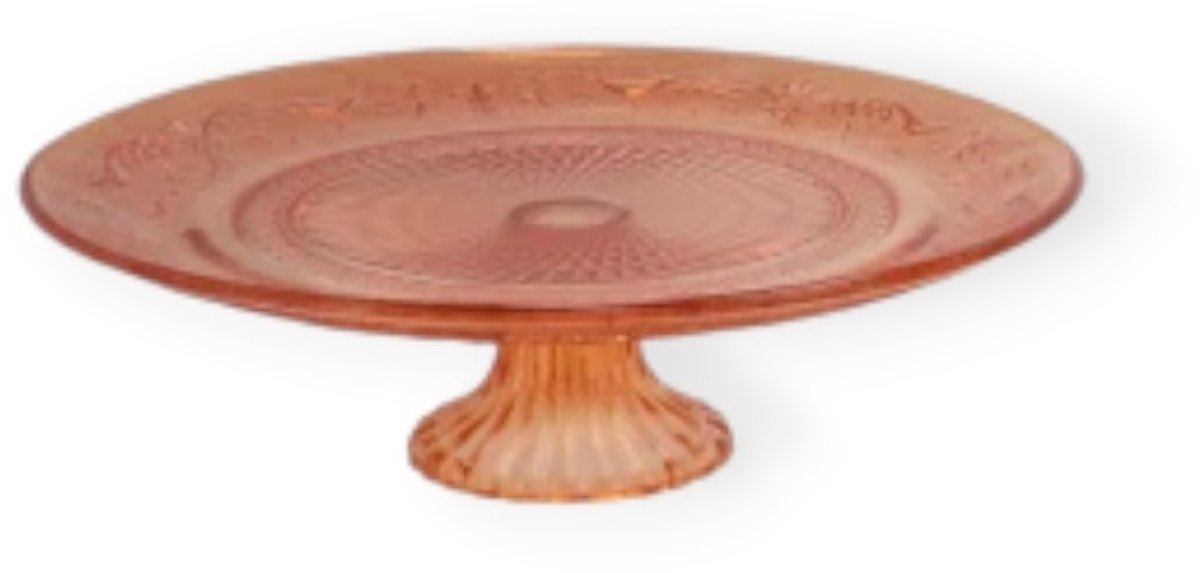 Daan Kromhout - Taartplateau - Serveerschaal - Decoratieplateau - Glas - Oranje - 25x9
