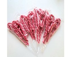 48 - candy - canes - rood-wit - in - 4 - zakjes - van - 12 - stuks - lichte-pepermuntsmaak - snoep - zuurstok - kerst snoep