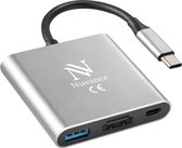Nuvance USB C naar HDMI Adapter - USB C HDMI - USB Hub - UBS C naar USB A - 4K HDMI Splitter - PD100W Laptop Opladen