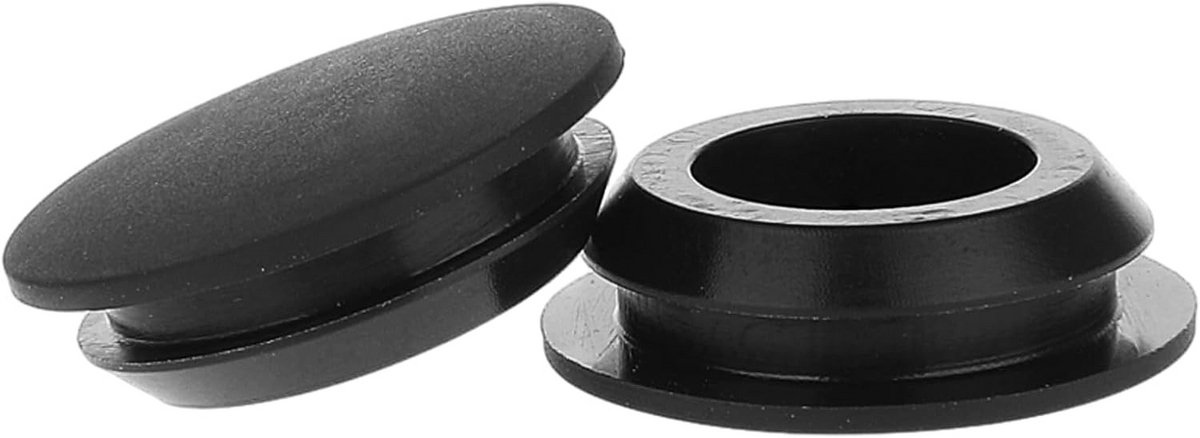 5x Zwarte Siliconen Doorvoertules voor Meubelonderdelen en Buisbevestiging Ø16mm