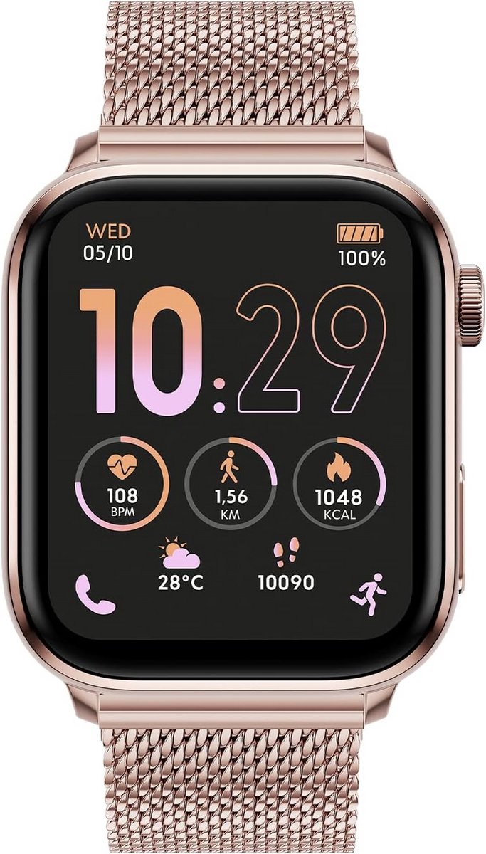 Slimme Horloge met AMOLED GPS en IP68 Waterdichtheid - Rechthoekig Smartwatch