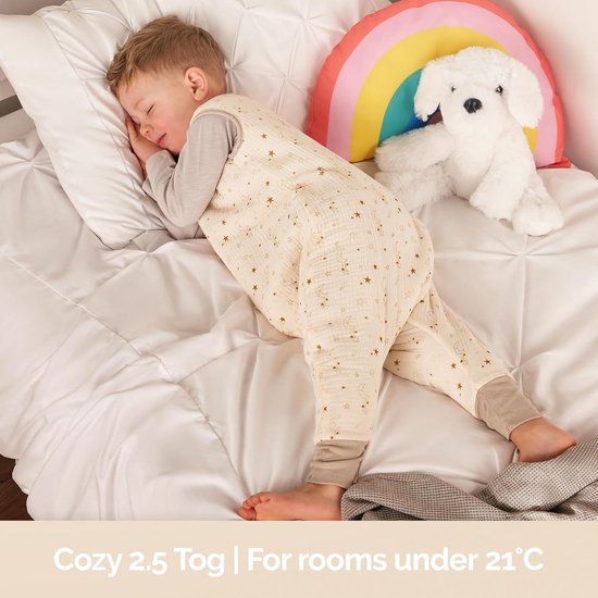 Warme Baby Slaapzak met Voetjes en Pijpen - 2.5 Tog Mousseline Katoen voor Winter - 1 tot 4 Jaar — afbeelding 3