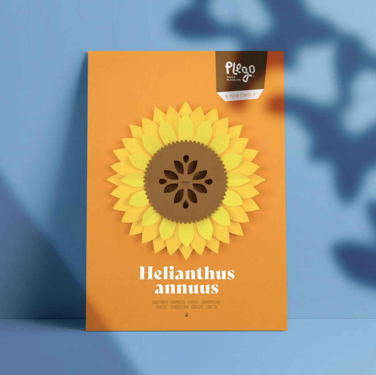 Plego - 3D Design Papieren Figuur POP-UP Flowers “HELIANTHUS ANNUUS / Sunflower” Decoratie - Papieren Bloemen - Papierdecoratie voor kinderen en volwassenen - DIY Pakket - Creatief Cadeau Skill: