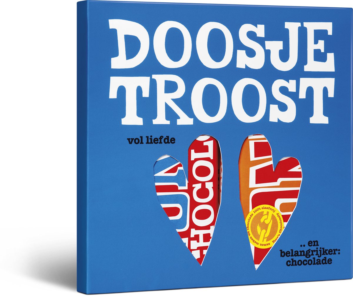 Tony's Chocolonely - Doosje troost - Beterschap - Chocolade Cadeautje - Geschenkset met 2 Smaakvolle Chocolade Kadootjes - Melk Chocolade en Melk Karamel Zeezout - 360 Gram