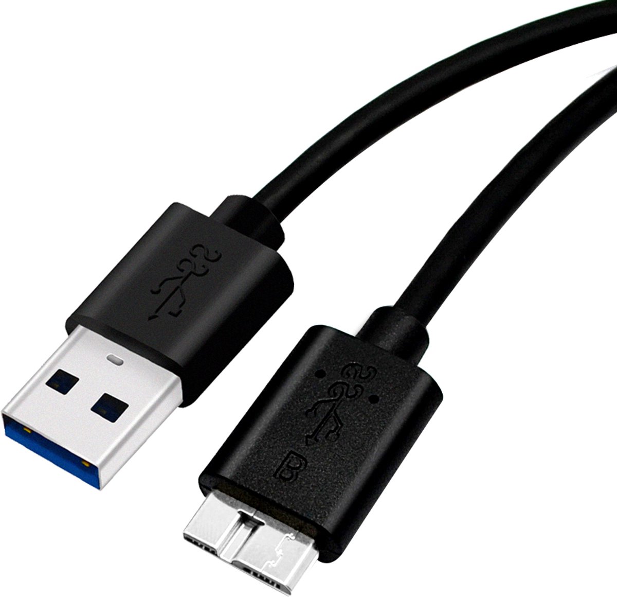 Micro USB B 3.0 naar USB A Kabel – 2 Meter – Zwart – 5 Gbps – Geschikt voor Externe Harde Schijf & HDD Behuizing