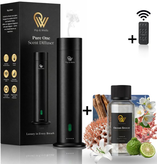 Pip & Wells® Pure One Aroma Diffuser - Waterloze Geurverspreider - Luxe ...