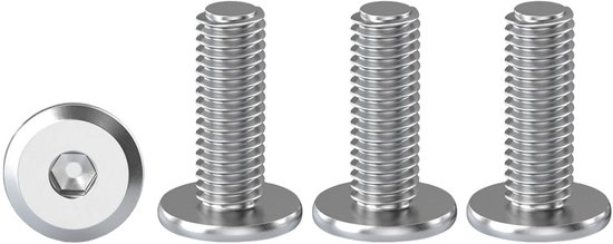 20 stuks M4 x 10 mm platte kopschroeven met binnenzeskant