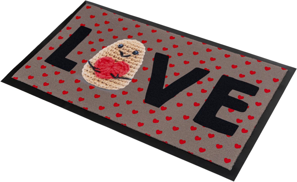 deurmat - schoonloopmat - droogloopmat - love hartjes - 45 x 75 cm