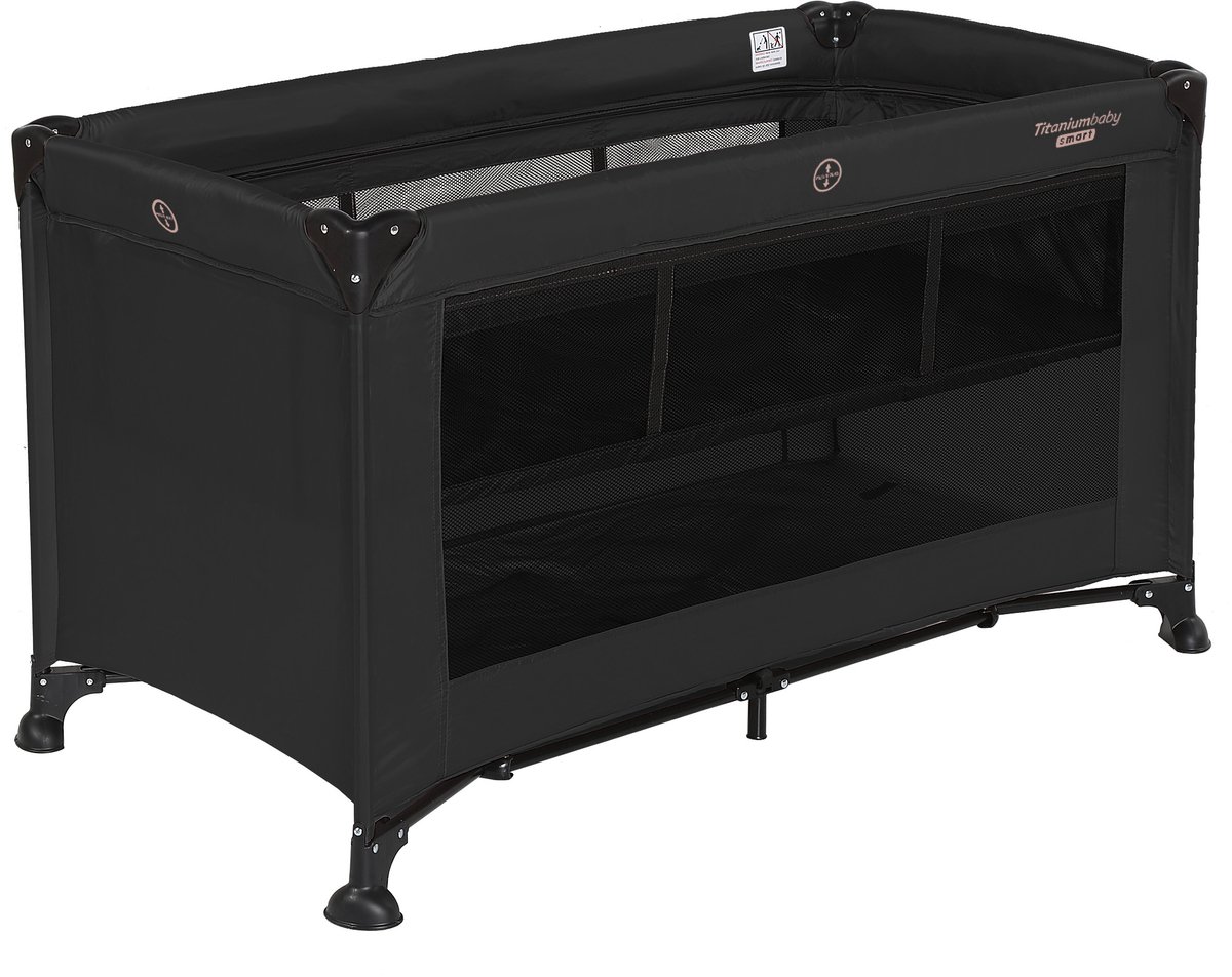 Titaniumbaby Campingbed SMART Jordan met verhoger 60x120 cm Black inclusief draagtas thumbnail 4