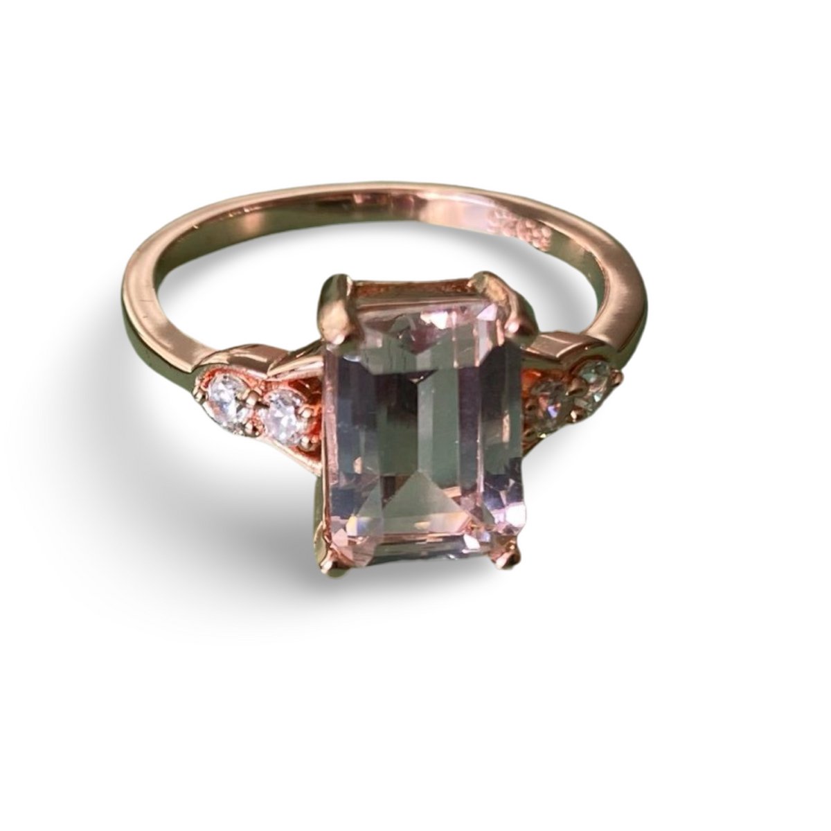 Ring met roze steen/maat 59 (18.75mm)/rose plated/Bling-it