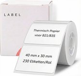 Doosje en rol witte thermische labels, 40mm x 30mm, 230 etiketten/rol.