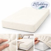 24-Bedding - 2 stuks !! - Badstof Hoeslaken - Extra Zwaar - 180 gr/m2 - 90x200 cm - Beige - 30 cm