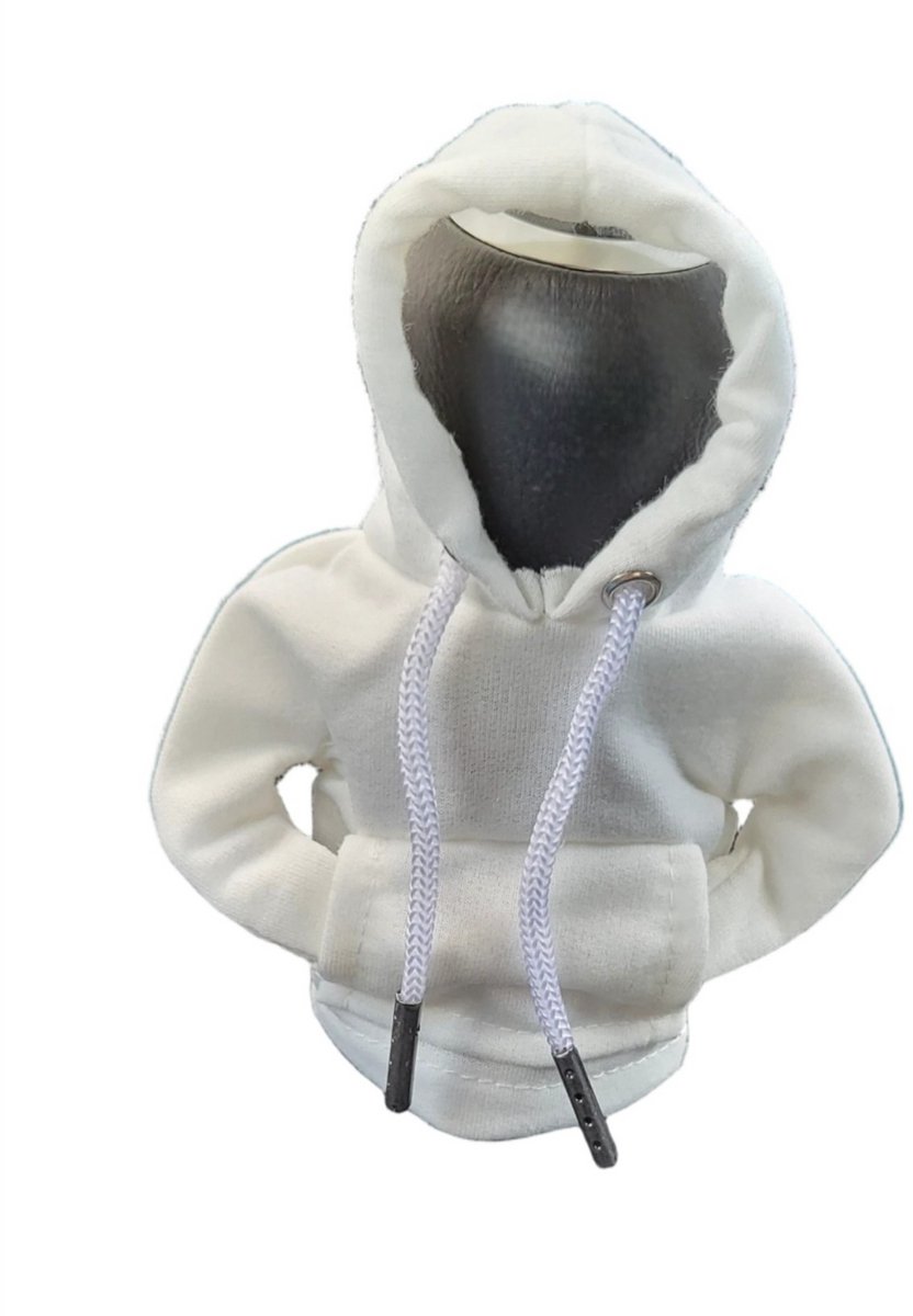 Mj Joys® - Versnellingspook Hoodie - Universele Pook Cover Met Capuchon - Hoodie Pook Hoes - Versnellingspook Beschermer - Autopook Cover - Pookknop - Wit