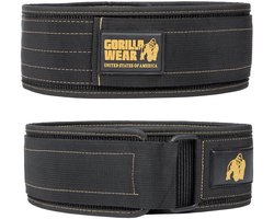Gorilla Wear 4 Inch Nylon Lifting Belt - Zwart / Goud - M/L