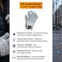 R2B Grijze "Brugge" handschoenen met Noors patroon en touchscreen functie.