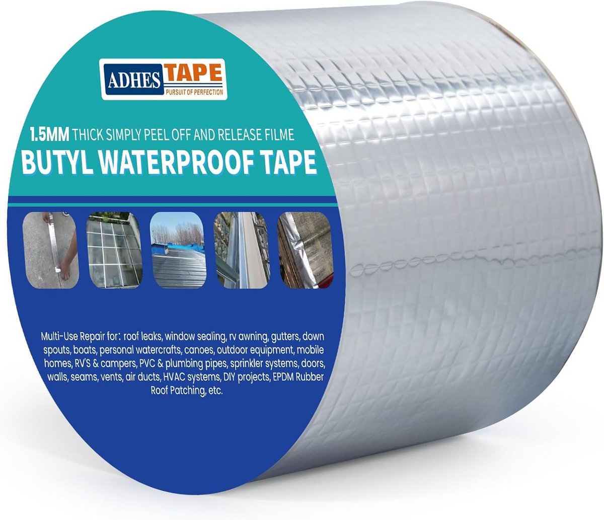Waterdichte Aluminium Folie Tape - Sterke Butyl Afdichting voor Lekken, Scheuren en Kieren - 100mm x 5m