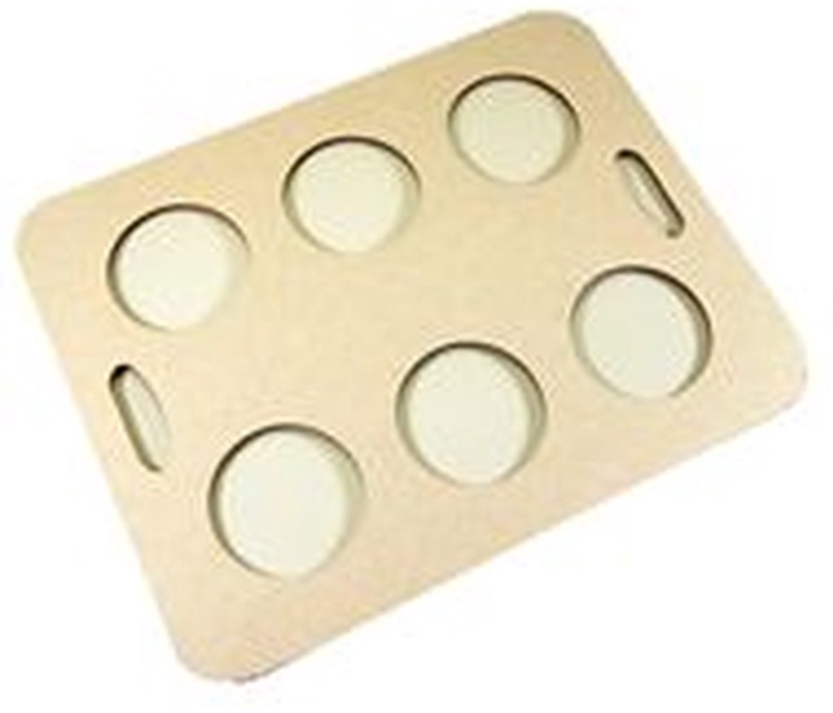 Draagtrays met 6 gaten Ø 6 cm, karton 22 x 28 cm bruin (50 stuks)