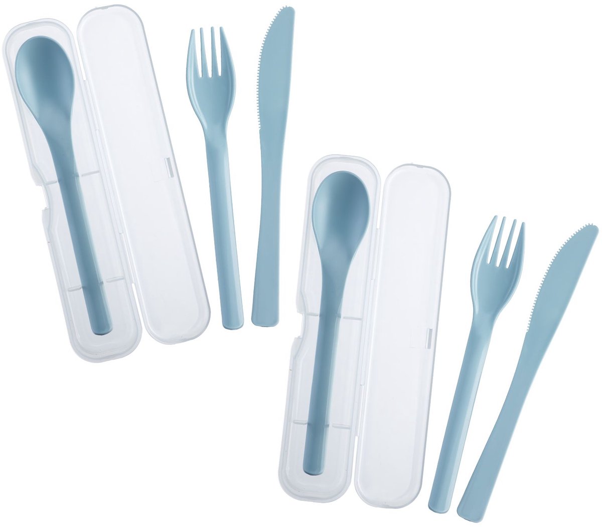 2 besteksets, elk 3-delig, blauw - 535322EB
