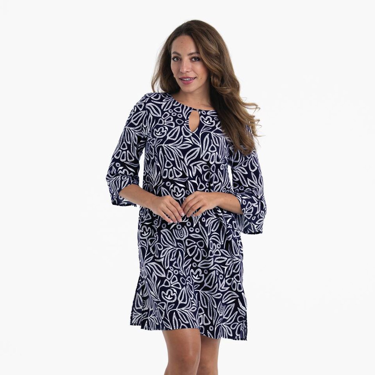 Anita Comfort Flower Dots Tuniek 8134 Marine-Wit - maat L