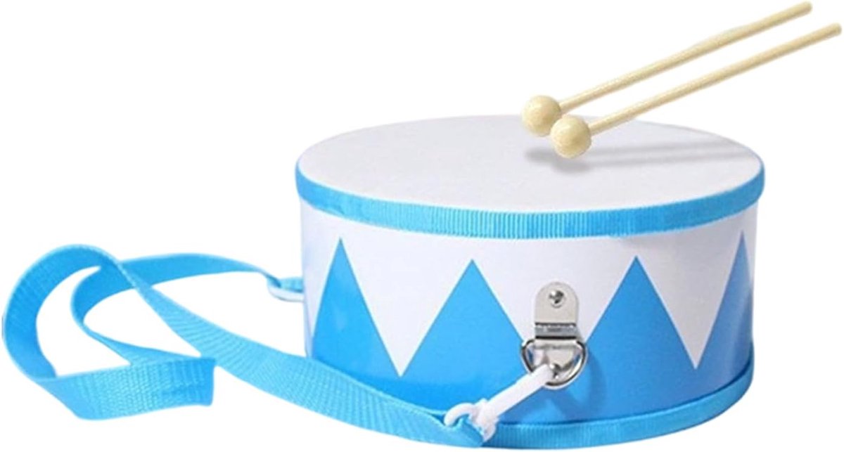 Houten Trommel - Muziekinstrument Kinderen - Vroege Muziekeducatie - Verstelbare Schouderriem - 15 cm Diameter