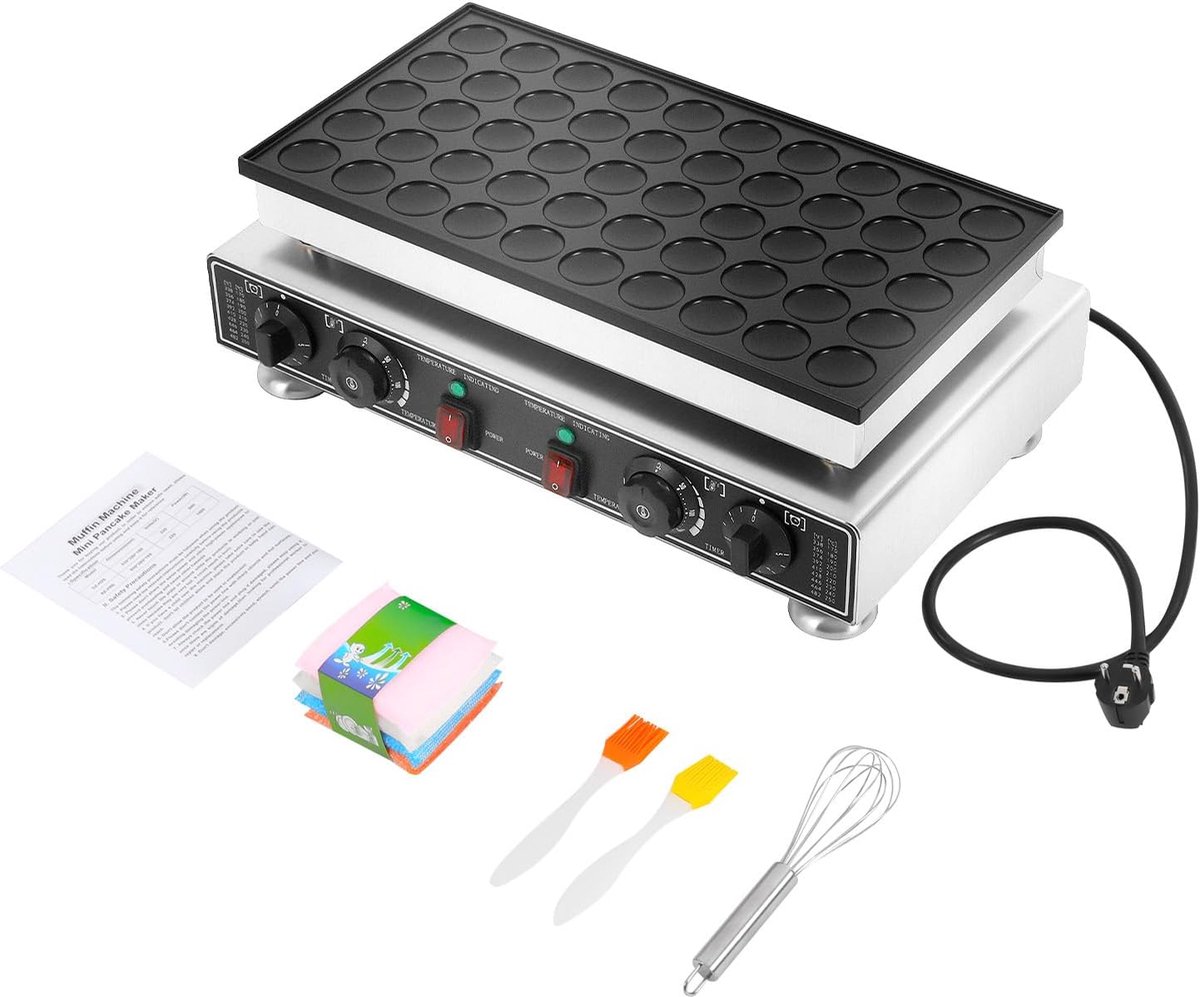 Takoyaki Maker - Octopus Pan - Commercieel Gebruik - 50 Gaten Dubbele Zone - 29 x 54 x 16.5 cm