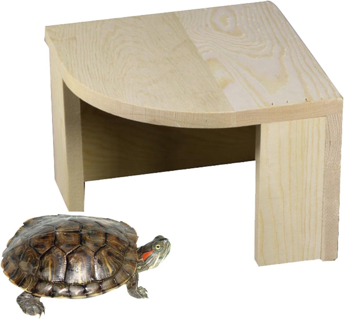 Reptielen Grot - Houten Schuilplaats - Terrarium Inrichting - Natuurlijk Design - 20x20x14cm - Houtkleur
