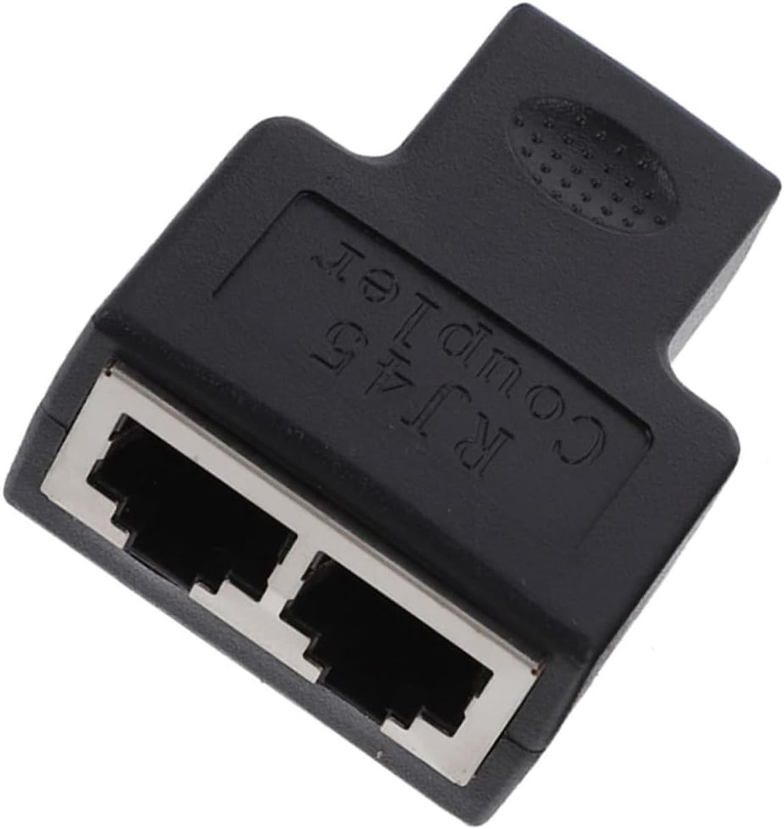 Ethernet Splitter Adapter - Netwerk Connector - Netwerk Delen - 1 naar 2 Poorten - Compact Formaat - Zwart