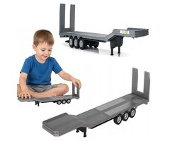 COIL Dieplader oplegger model 1:18 - Op afstand bedienbaar - Oplegger voor Scania 770S 8V model - Lengte 73,5 cm - Realistische oplegger voor vrachtwagenmodellen - Zilver