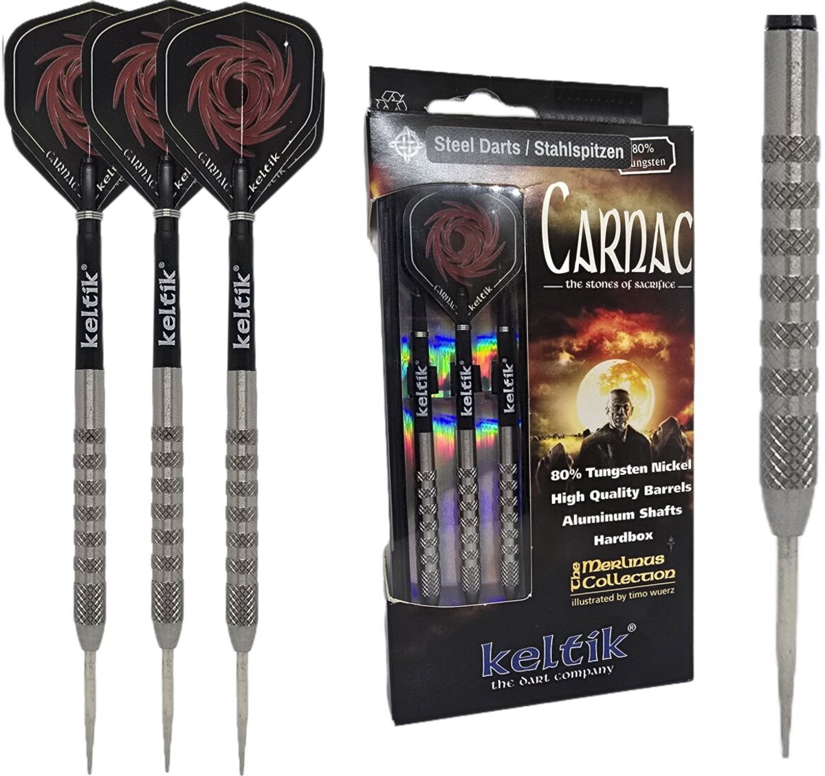 Steeldart Stalen Dartpijlen Keltik Carnac 24 g - 80% Tungsten
