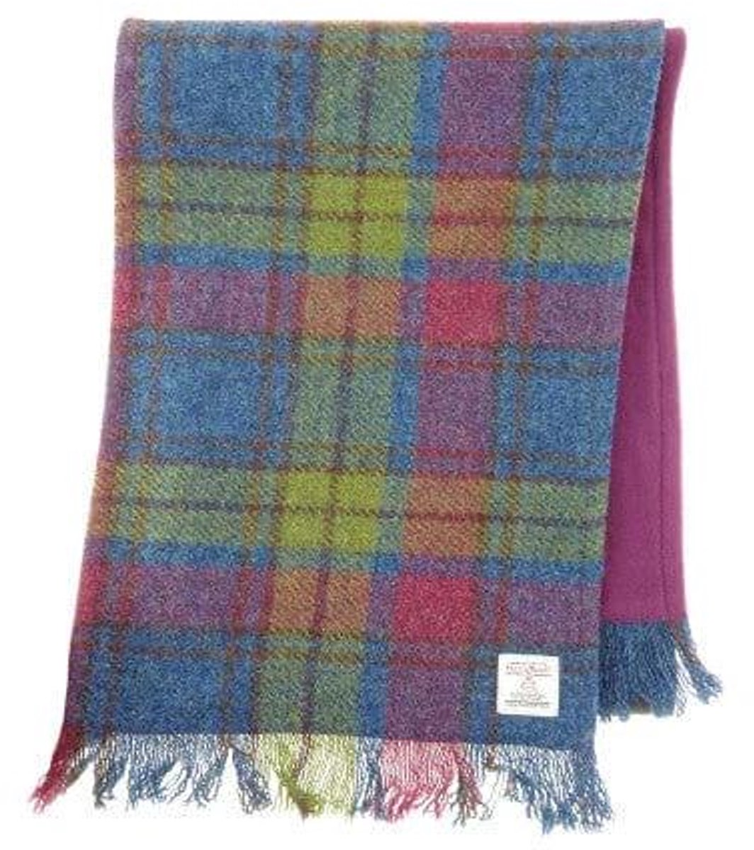 Sjaal Harris Tweed Multi Colour- Zachte Fleece binnenkant - 25 x 155 - Glen Appin of Scotland