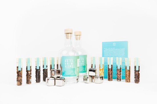 DIY Whisky Cadeauset Voor Mannen | Doe-het-zelf Whisky Bouwpakket Met Houtsnippers Uniek Geschenk Voor Whiskyliefhebbers