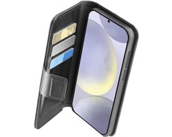 Étui Cellularline Book Agenda - Compatible avec Samsung Galaxy S25 - Avec compartiment pour cartes et fonction support et blocage RFID/NFC - Noir