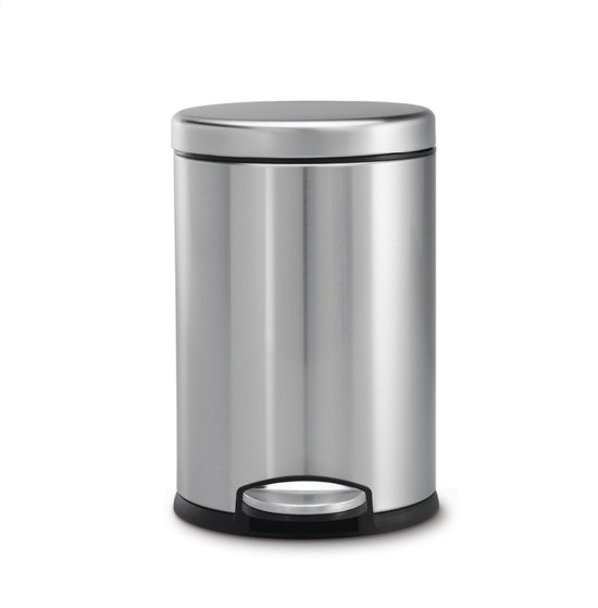 Simplehuman Prullenbak Rond 4,5 L - Zilver - RVS