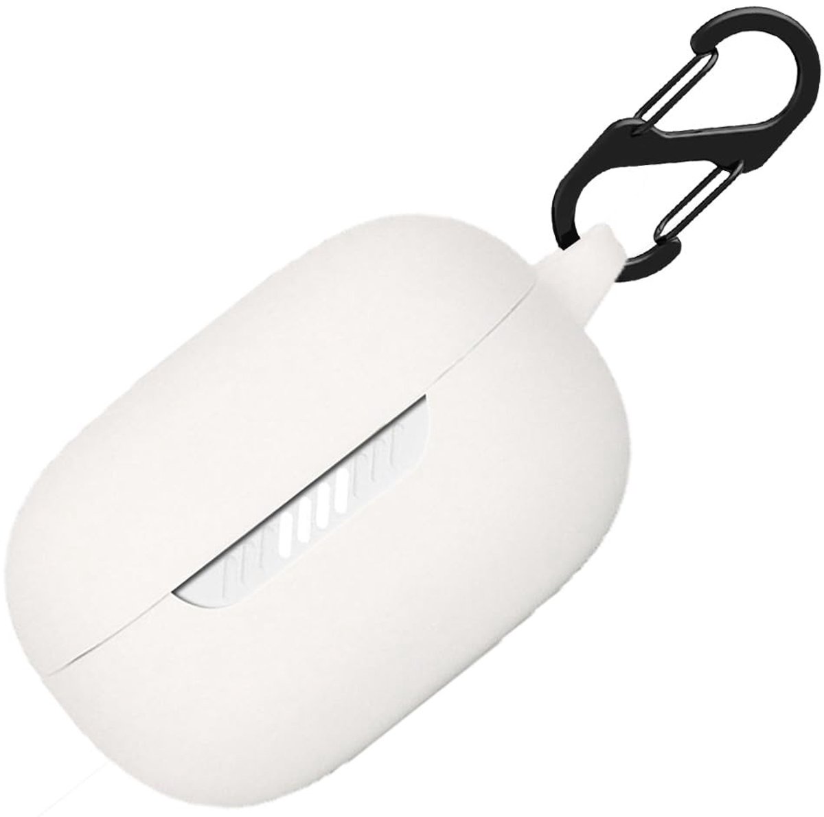 Allecto - Silicone hoes voor JBL Live Free NC+ TWS - Beschermhoes - Schokbestendig - Wit - Sleutelhanger - Hoesje - Draadloze oordopjes - JBL - Wit...