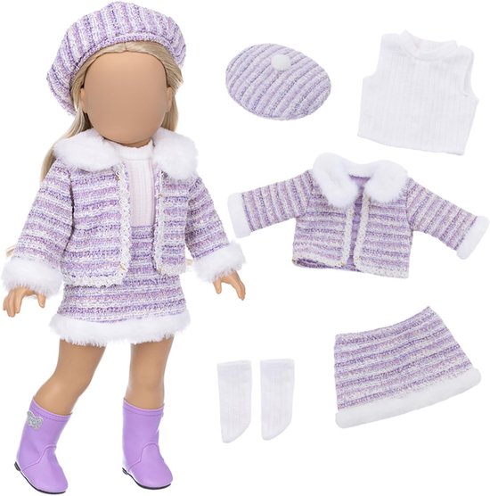 Poppenkleding Set - Pop Pyjama - Poppen Aankleden - Inclusief Accessoires - 18 Inch Poppen - Stijl 1 van Merkloos — afbeelding 5