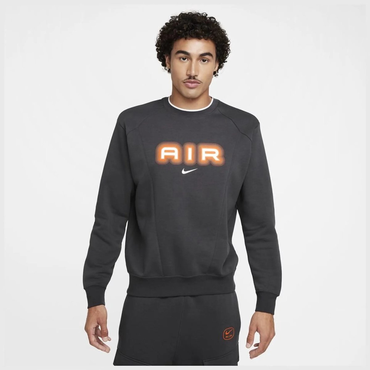 Nike Sportswear Swoosh Air Fleece Sweatshirt Unisex M Zwart