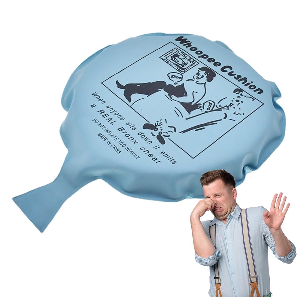 Grappig Kussen - Fopartikel Kussen - Feest Vermaak - Realistisch Geluid - 16 x 16 x 3 cm - Willekeurige Kleur