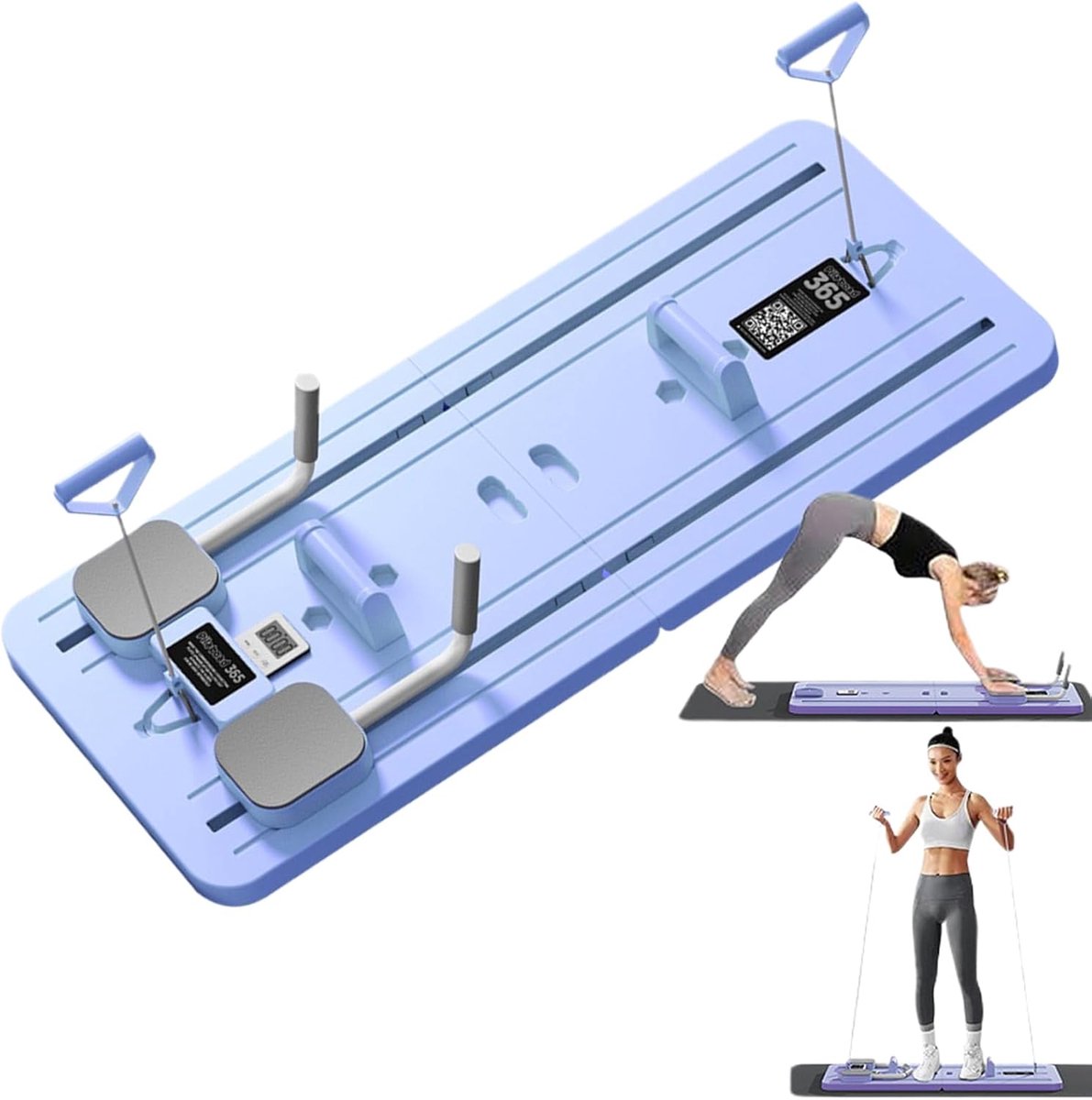 Pilates Trainingsbord - Fitness plank - Thuis sporten - Multifunctioneel apparaat - 106x41cm - Orchidee paars