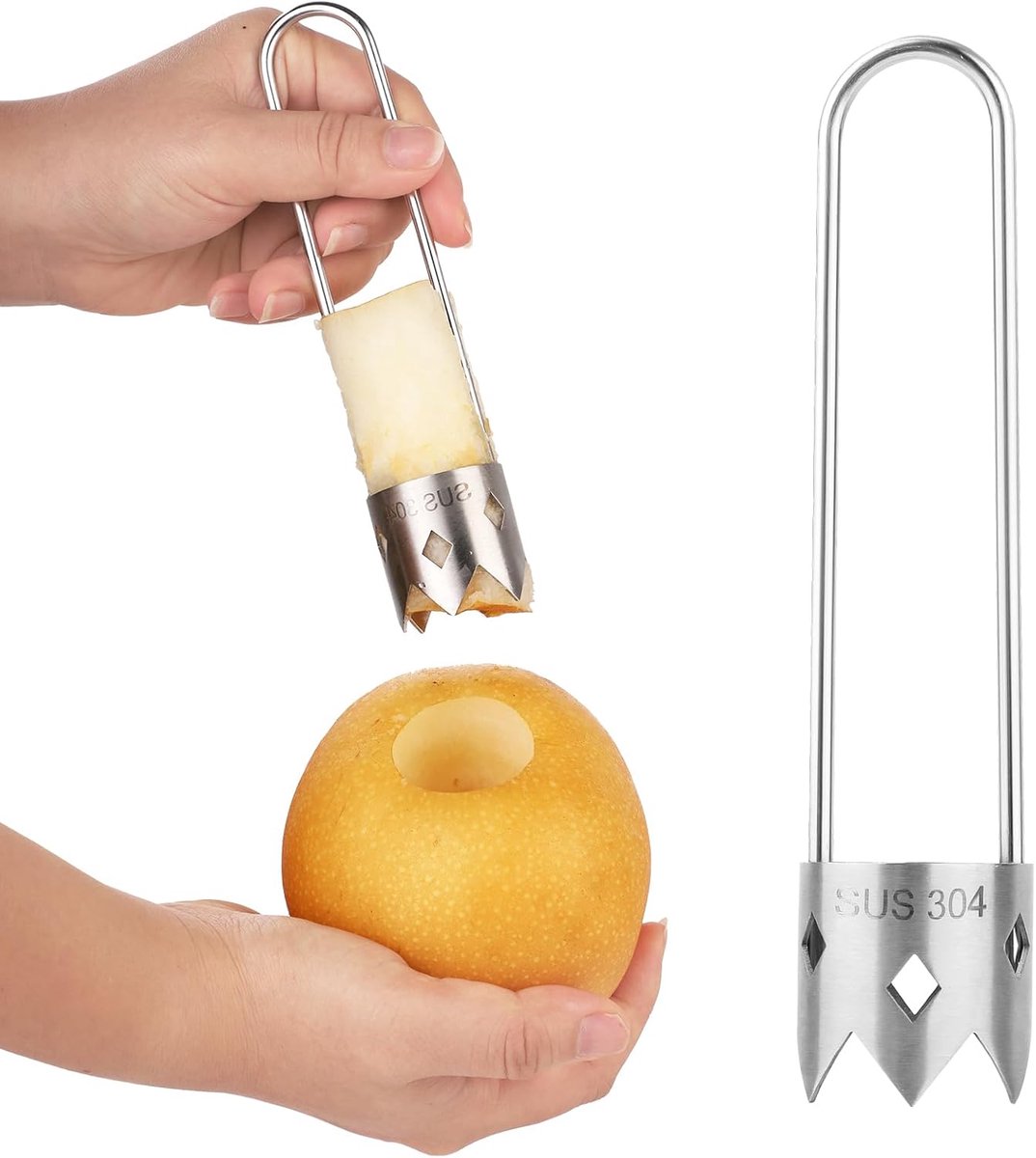 Keuken Tool - Fruit Boor - Groente Voorbereiden - Roestvrij Staal - 16 cm Lengte - Zilver