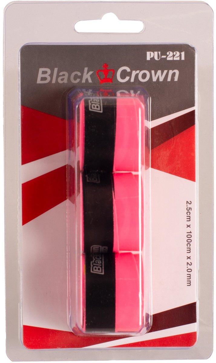 Blister 3 geperforeerde zwarte kroonovergrips Rosa Flúor ÚNICA