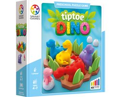 SmartGames Tiptoe Dino - 3D Logisch Denkspel - 48 Educatieve Puzzelopdrachten - Solospel voor Kleuters & Jonge Kinderen - Vanaf 4 Jaar