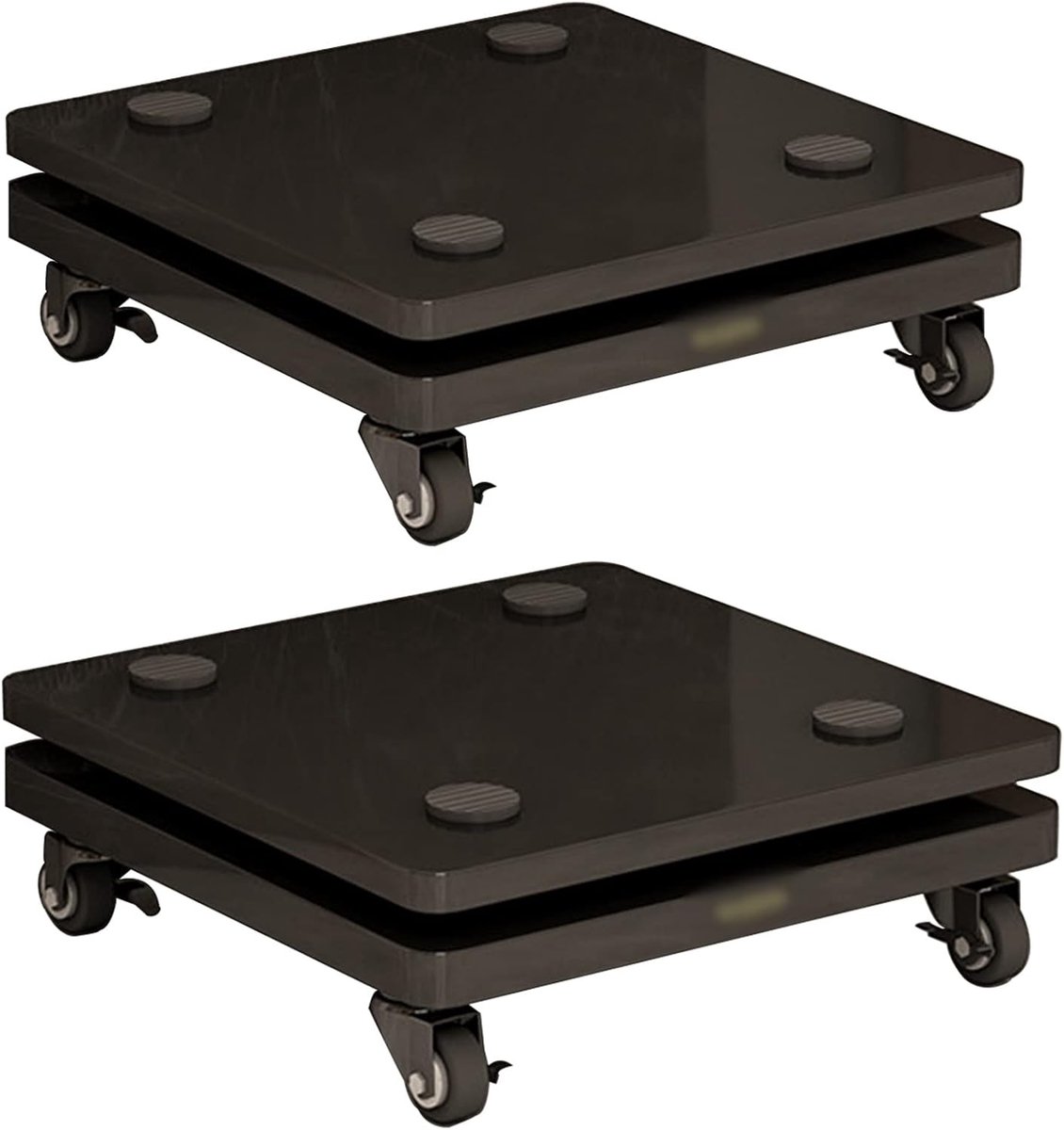 Vloer Isolatie Stand - Speaker Platform - Geluidskwaliteit Verbeteren - Mobiel op Wielen - 40x45cm - Zwart