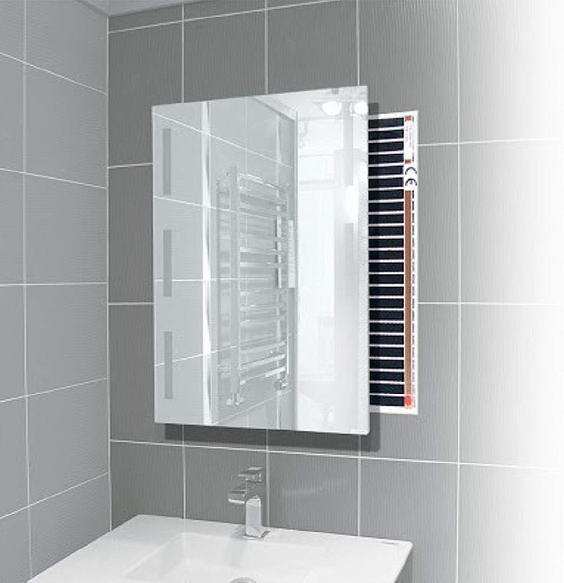 Infrarood Spiegelverwarming 80 x 75 cm - Badkamer Verwarming