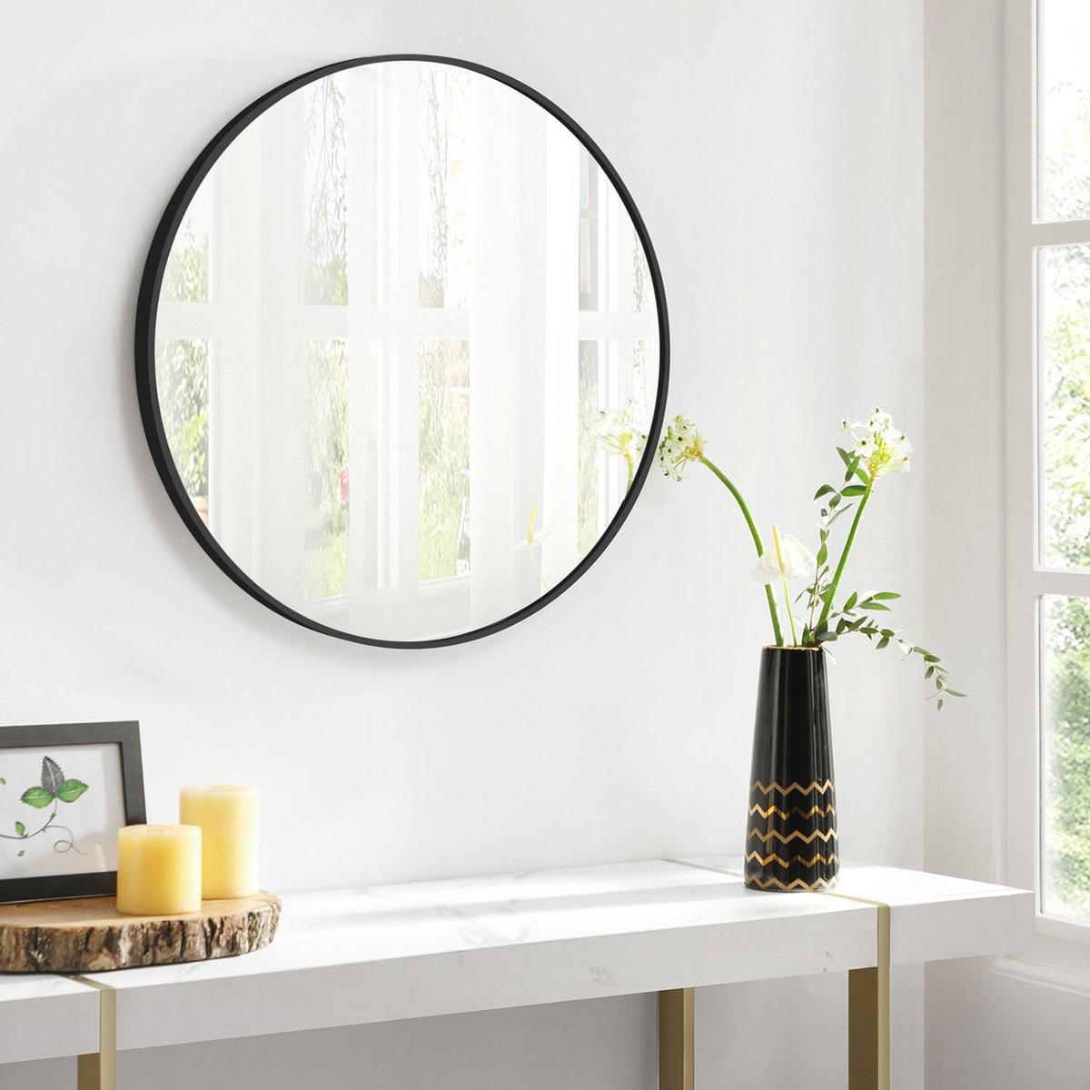 Bobbel Home Metalen Spiegel Rond - 60 cm - Zwart